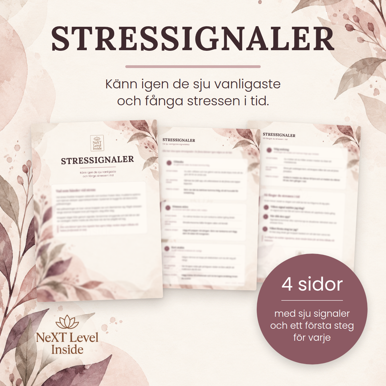 Exempel på digitalt material från Next Level Inside – Stressignaler